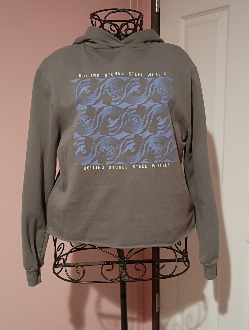 The Rolling Stones Steel Wheels Cropped Hoodie Medium